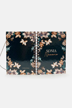 Imagem do CADERNO PARA ANOTAÇÕES PERSONALIZADO CAPA DURA A5 COM ARAME ESTAMPA REQUINTE