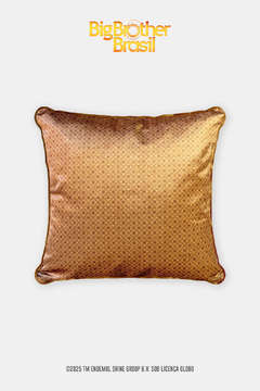 CAPA DE ALMOFADA COM VIÉS 45X45 EM VELUDO BRILHOSO OFICIAL BBB 25 PADRONAGEM OURO - comprar online