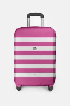 CAPA PARA MALA PERSONALIZADA COM INICIAIS ESTAMPA LISTRADA COLORIDA na internet