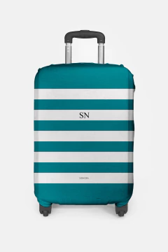 Imagem do CAPA PARA MALA PERSONALIZADA COM INICIAIS ESTAMPA LISTRADA COLORIDA