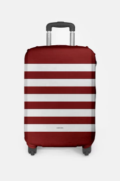 CAPA PARA MALA PERSONALIZADA COM INICIAIS ESTAMPA LISTRADA COLORIDA - Signora Estilo e Decor 