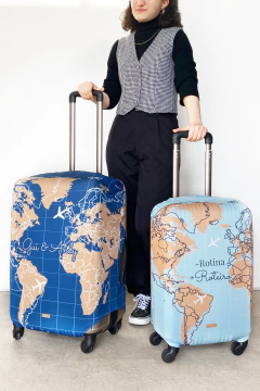 CAPA PARA MALA PERSONALIZADA COM NOME ESTAMPA TRAVEL - comprar online