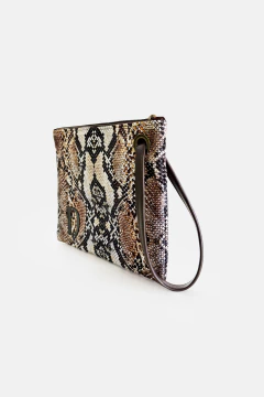 CLUTCH FEMININA GRANDE PERSONALIZADA COM ALÇA SINTÉTICA ESTAMPA COBRA - Signora Estilo e Decor 