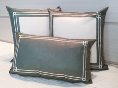 TRIO CAPA DE ALMOFADA ESTAMPA BOTÂNICO OLIVO - comprar online