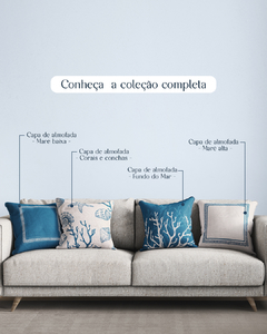 CAPA DE ALMOFADA ESTAMPA FUNDO DO MAR BLUE IMPERMEAVEL na internet