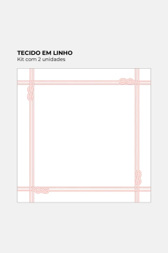 KIT GUARDANAPO TECIDO DE LINHO ESTAMPA NAVY - 2 LUGARES - Signora | Estilo & Decor