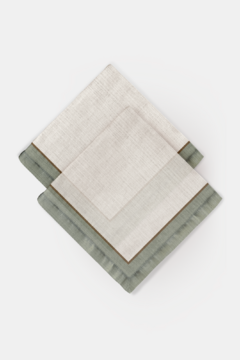KIT GUARDANAPO TECIDO DE LINHO ESTAMPA FLOR DE MENTA - 2 LUGARES