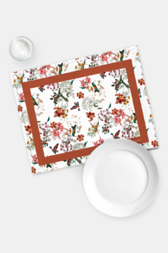 KIT JOGO AMERICANO ESTAMPA BEIJA-FLOR - 2 PEÇAS