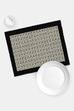 KIT JOGO AMERICANO IMPERMEÁVEL ESTAMPA PRETO E BRANCO - 2 PEÇAS