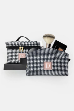 KIT VIAGEM 3 PEÇAS PERSONALIZADO COM INICIAL ESTAMPA PIED POULE