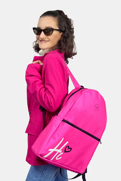 MOCHILA FEMININA ESTAMPADA NA COR ROSA PINK na internet