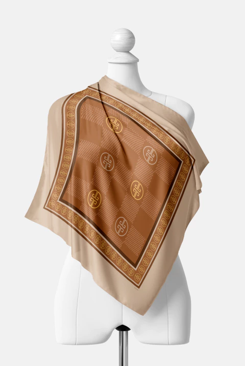 LENÇO FEMININO TECIDO TOQUE DE SEDA ESTAMPA CLÁSSICA - comprar online