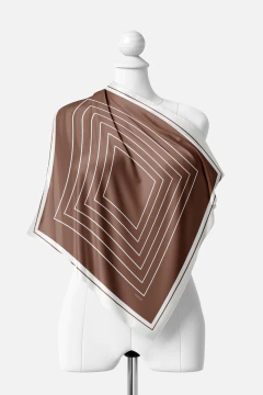 LENÇO FEMININO PERSONALIZADO TECIDO TOQUE DE SEDA ESTAMPA SQUARE COM LETRA INICIAL