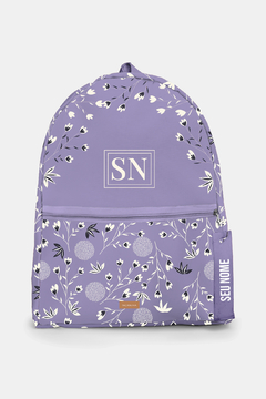 Mochila estampada tecido personalizado impermeável resistente alça reforçada floral - comprar online