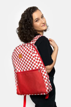 MOCHILA EM TECIDO IMPERMEÁVEL ESTAMPA XADREZ - Signora Estilo e Decor 