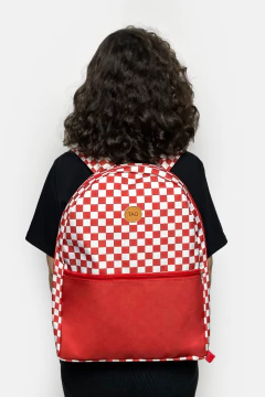 MOCHILA EM TECIDO IMPERMEÁVEL ESTAMPA XADREZ na internet