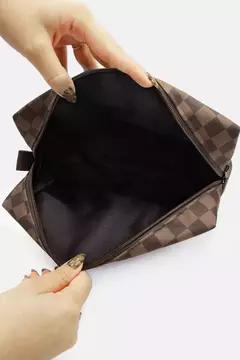 KIT NECESSAIRE MASCULINA E CADERNO A5 PERSONALIZADOS ESTAMPA QUADRICULADO - loja online