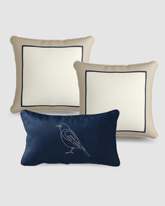 TRIO CAPA DE ALMOFADA ESTAMPA GARDEM AZUL