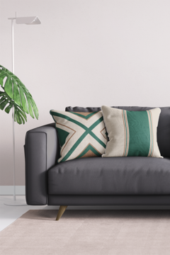 CAPA DE ALMOFADA ESTAMPA CHALÉ LISTRA - comprar online