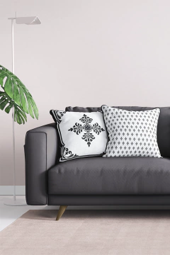 CAPA DE ALMOFADA ESTAMPA P & B - comprar online