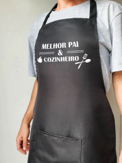 AVENTAL EM TECIDO LISO LEVE PARA COZINHA MELHOR PAI E COZINHEIRO - comprar online