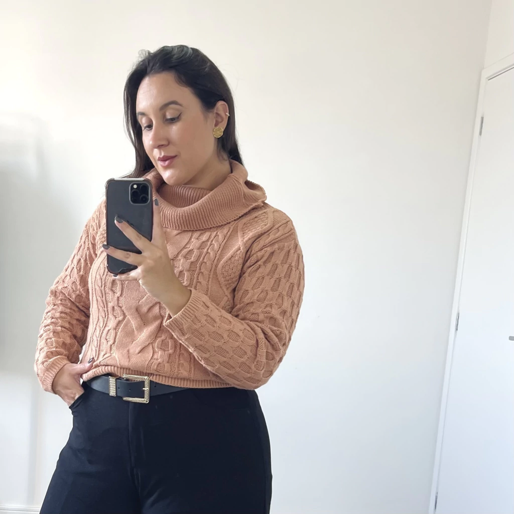 BLUSA DE TRICOT MAX GOLA - NUDE