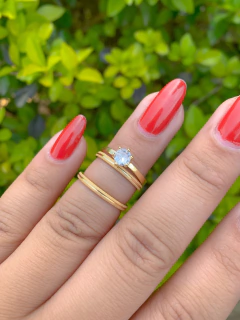 Aliança banhada ouro 18k- 2mm diamantada - comprar online