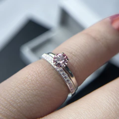 Aliança 2mm reta lisa - meia de volta rosa claro - Jhenifer Pratas