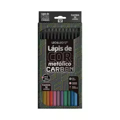 Lápis De Cor Carbon 12 Cores Metálicas