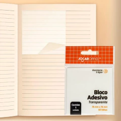 BLOCO ADESIVO TRANSPARENTE 76MMX76MM 50F JOCAR OFFICE Leo&Leo - comprar online