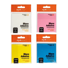 BLOCO ADESIVO TRANSPARENTE 76MMX76MM 50F JOCAR OFFICE Leo&Leo