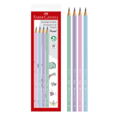 Imagem do Lápis Grafite Eco Triangular Pastel 4 Un Faber-Castell - ORIGINAL - Lápis Preto De Escrever