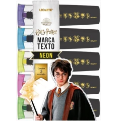 Marca-Texto Harry Potter Estojo C/ 5 Cores Neon Leoarte