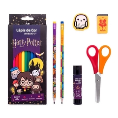 Kit Escolar + Lápis de cor 12 cores Harry Potter | LEO&LEO