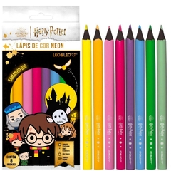 Lápis De Cor Big Neon Harry Potter 8 Cores Sextavado Leo&Leo