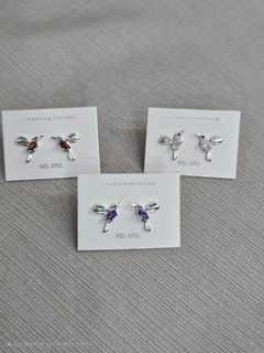 Aros Colibríes (plata laminada)