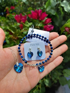 Conjunto triple Swarovski Azul - comprar online