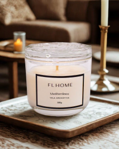 Vela Aromática Mediterrâneo - 300g - Vidro Incolor Com Tampa - comprar online