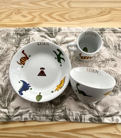 Conjunto Infantil Dinossauro 1 - Inspire Gravações | Porcelana personalizada 