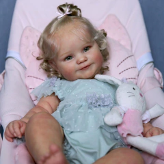 Bebê reborn renascer 60 cm maddie pintado à mão realista com cabelo enraizado