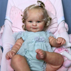 Bebê reborn renascer 60 cm maddie pintado à mão realista com cabelo enraizado - comprar online