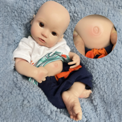 BEBÊ REBORN SILICONE SÓLIDO FAZ XIXI DE VERDADE - Tatuka