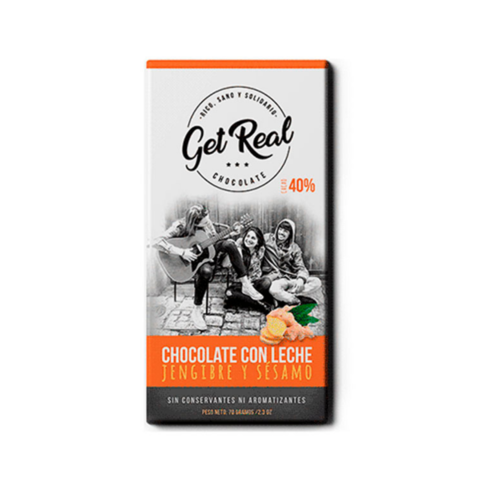 CHOCOLATE CON LECHE 40% CON JENGIBRE Y SESAMO
