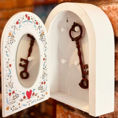 Porta Chaves Portinha com Espelho - Senhor protegera saida lavanda - comprar online