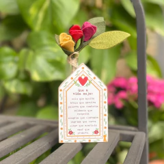 Mini Vaso Casinha Que a vida seja - Branca 10x6 cm