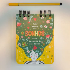 Caderneta P Tudo existe sonhos 11,3x15,2 - 80Fls Sem Pauta