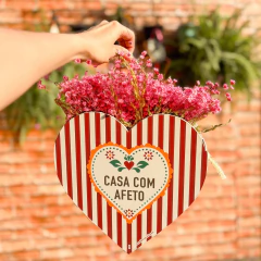 Vaso Coracao Casa com afeto 26x26