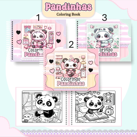 Livro de colorir Pandinhas