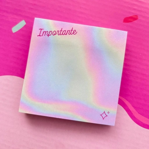 Post It Bloco de Notas Adesivas Pink Vibes Importante - Leonora
