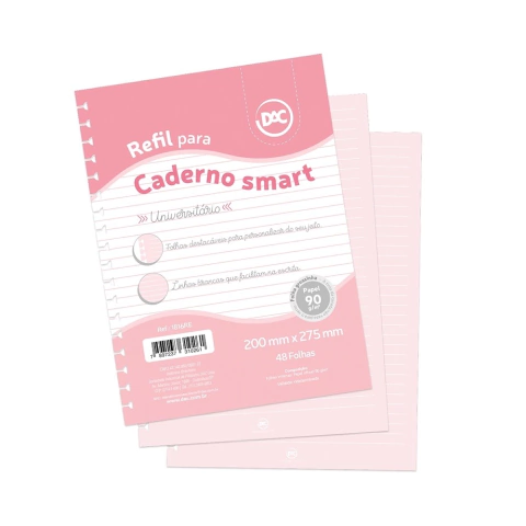 Refil p/ Caderno Smart Universitário DAC - Rosa